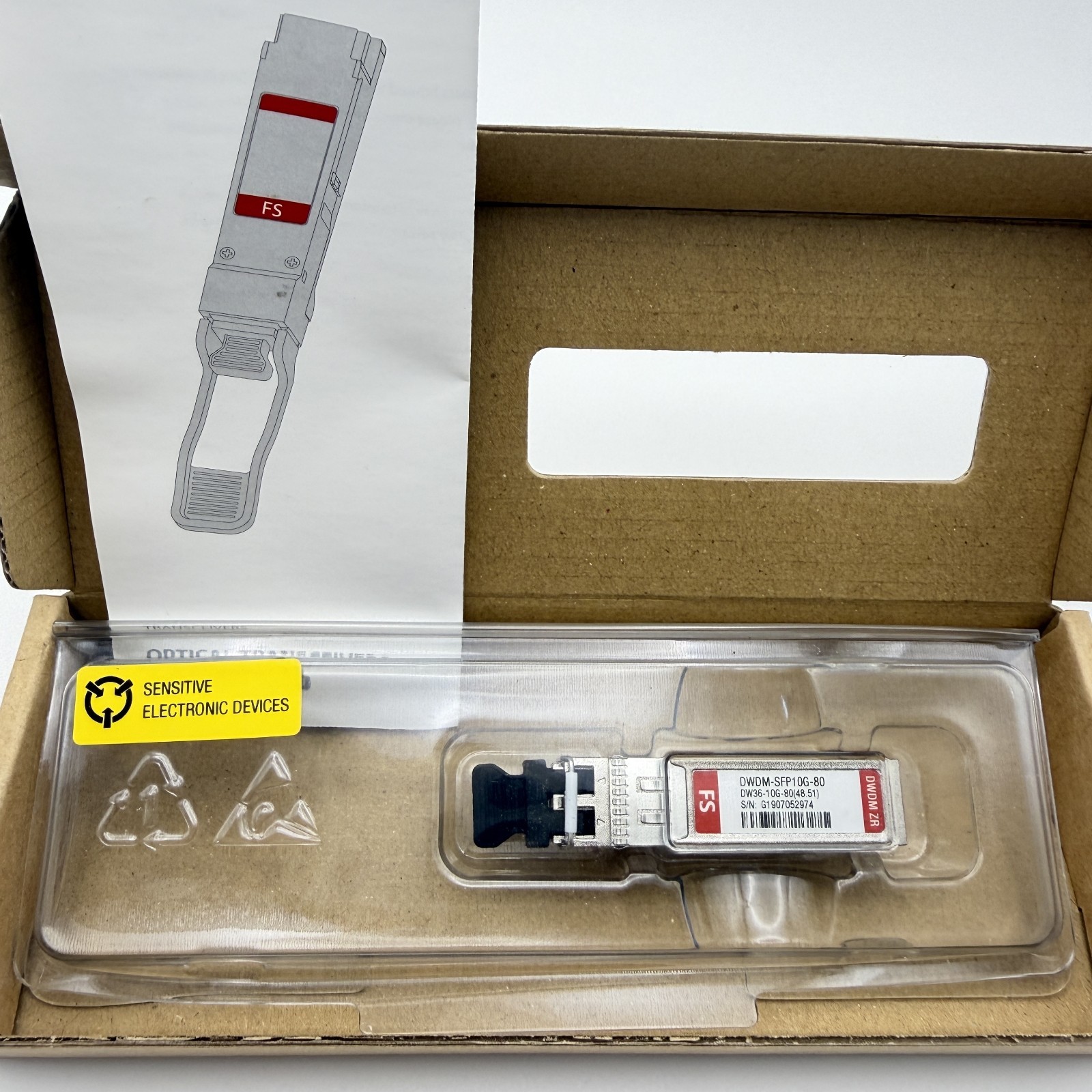 FS SFP 10G Multi-vendor 15XX.XXnm 80KM LC Transceiver Module 1pc