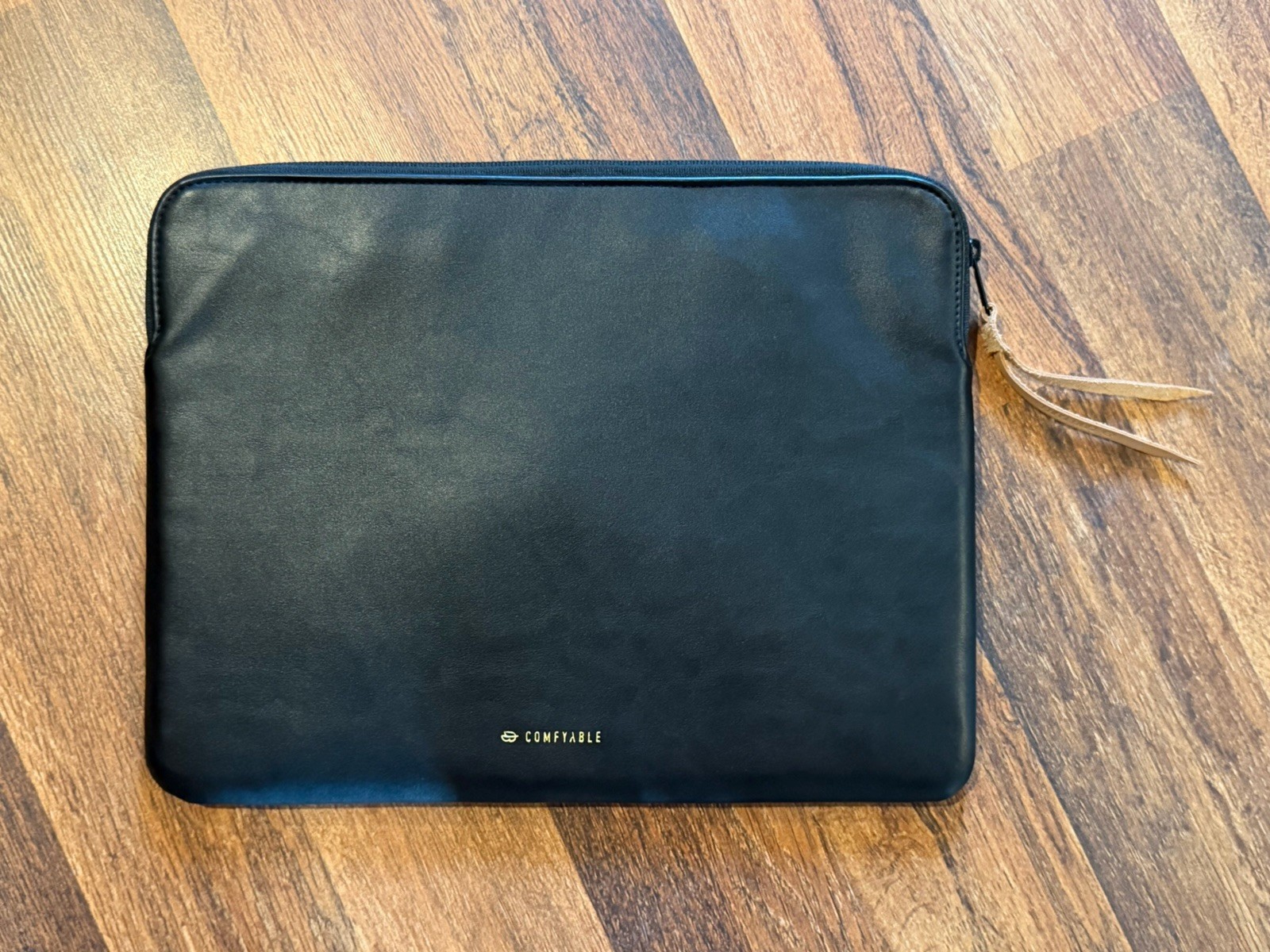 Comfyable Slim Laptop Sleeve 13-inch PU Leather Water Resistant Case Black