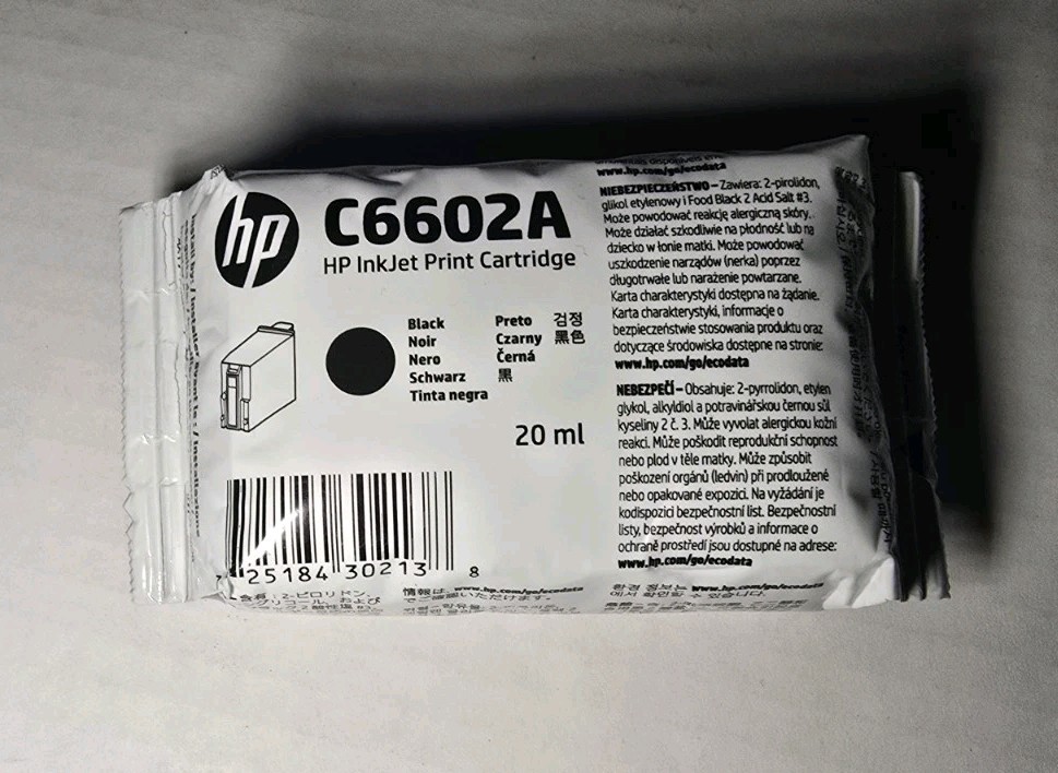 Genuine HP C6602A Black Ink Cartridge 20ml Sealed
