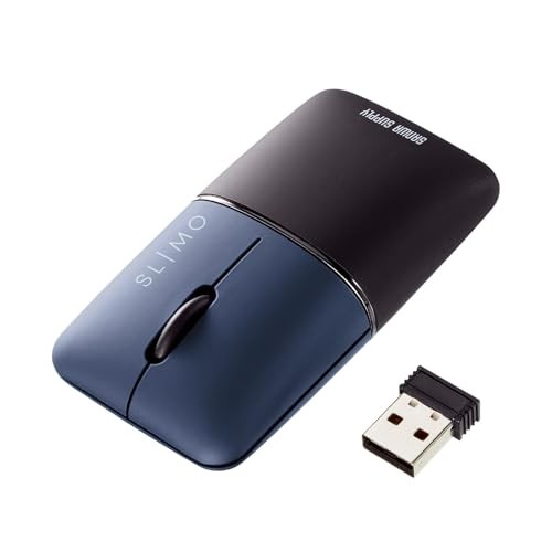 Sanwa Supply Mobile Mouse Navy SLIMO Series MA-WBBS310NV