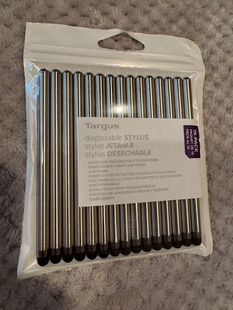 NEW Targus Disposable Stylus 15pk Silver Gray SEALED