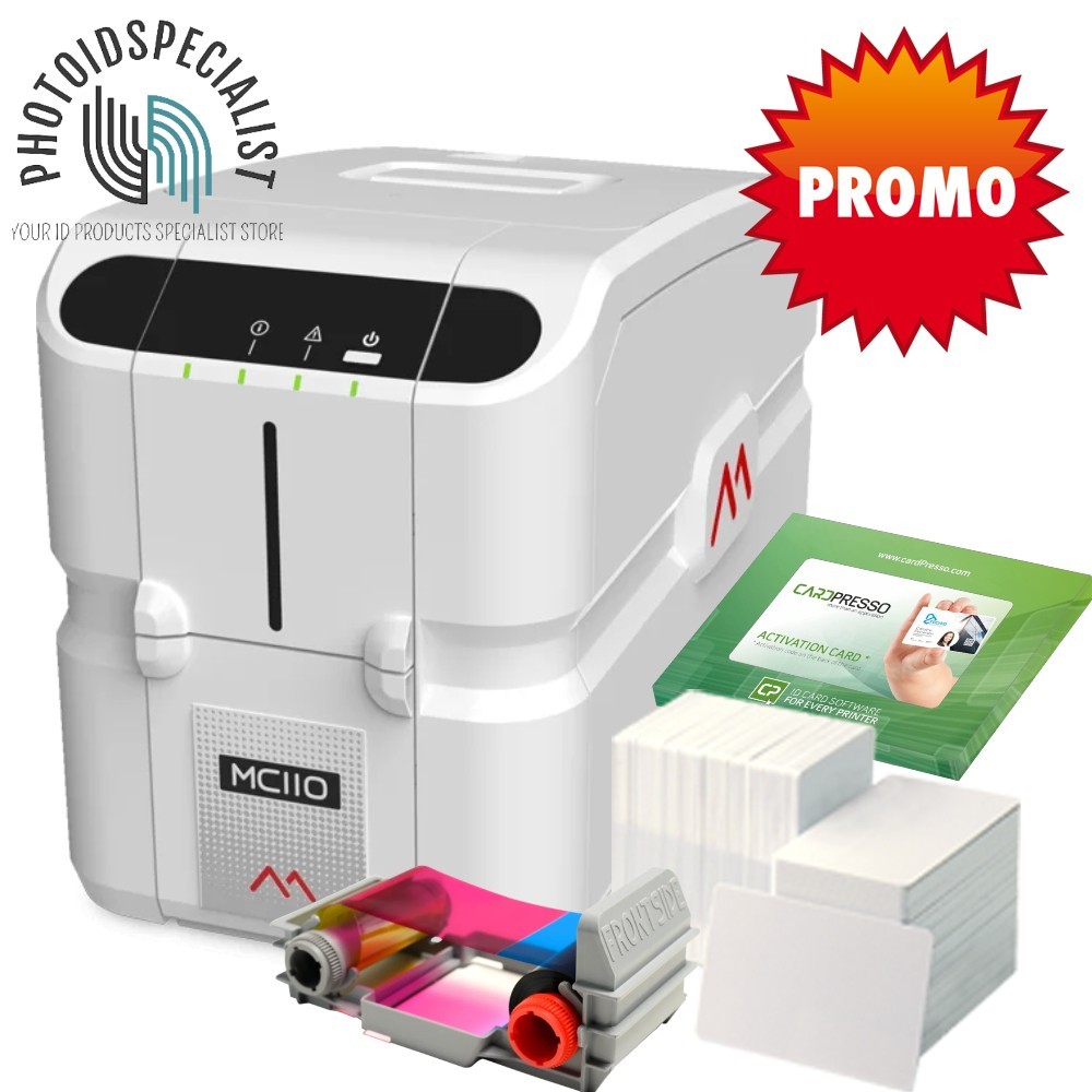 Matica MC110 Single Sided ID Card Printer Bundle