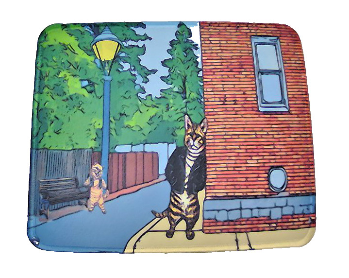 Cat Mouse Pad – Non‑Slip Rubber Mousepad for Laptop / PC – Cute Street Design