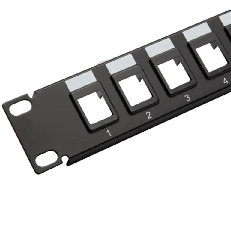 16 Port Ethernet Patch Panel 1U Black Keystone Panel for Networking C2G 03858