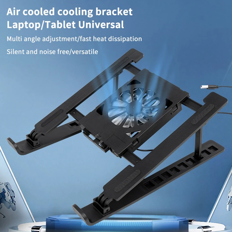 Portable Foldable Laptop Cooling Pad Stand With Fan And Adjustable Height Rack