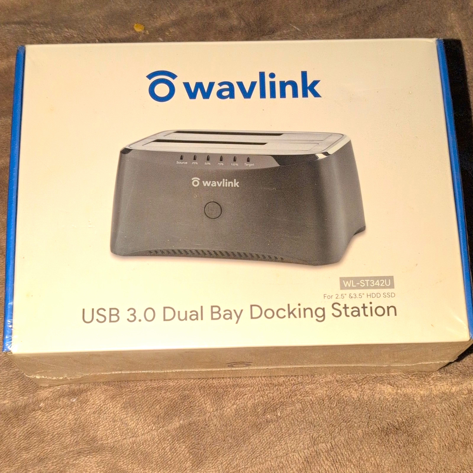 Wavlink WL-ST342U USB 3.0 Dual Bay Dock for 2.5/3.5in SATA HDD/SSD Black