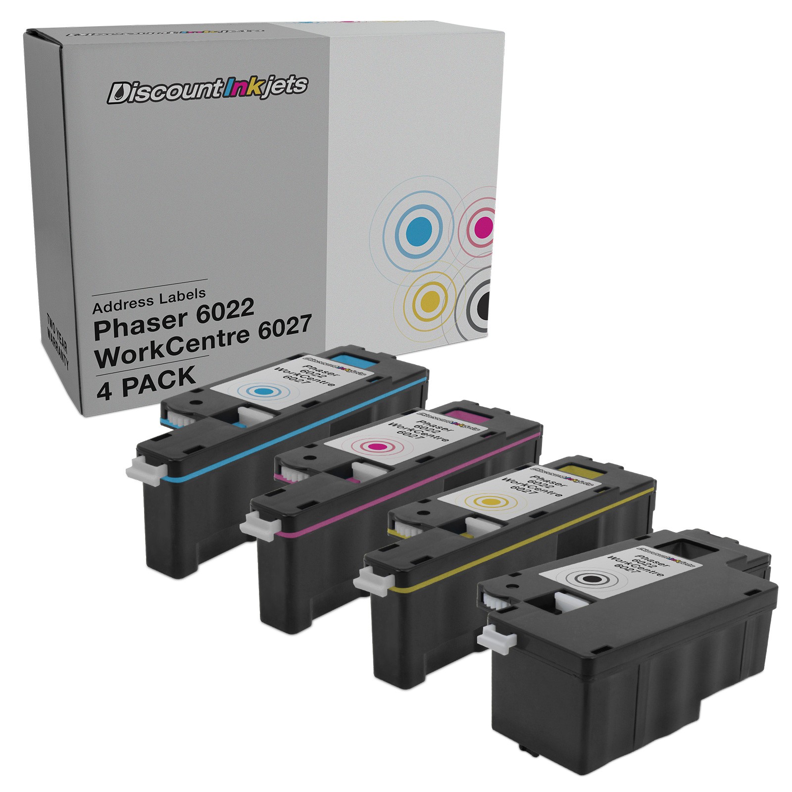 DI Ink Cartridges for Xerox Phaser 6022 & Work Centre 6027 HY (4pk-Black)