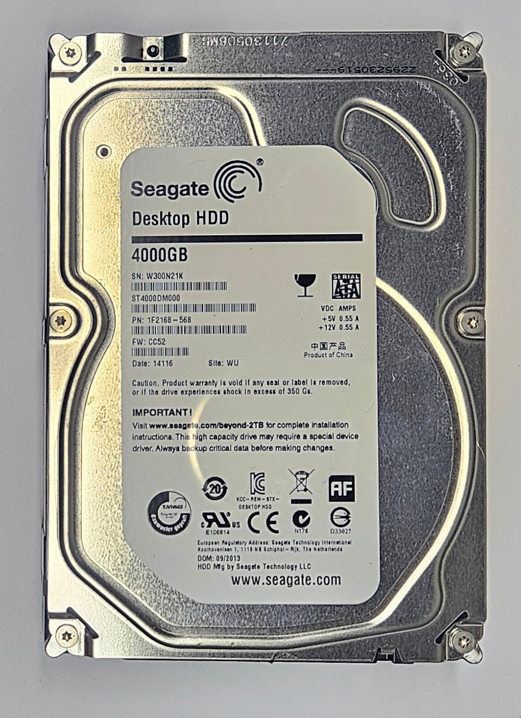 Seagate Desktop HDD ST4000DM000 4TB 3.5" SATA 5900RPM Hard Drive - Tested/Wiped