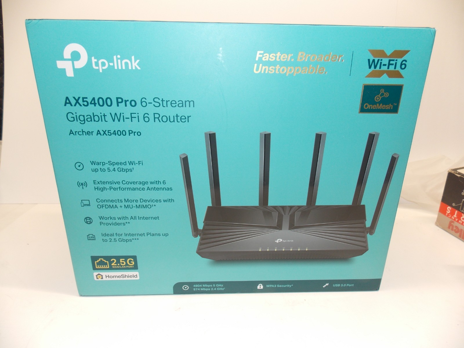 TP-Link Archer AX5400 Pro 6-Stream Gigabit WiFi 6 Router 2.5G Port OneMesh Black
