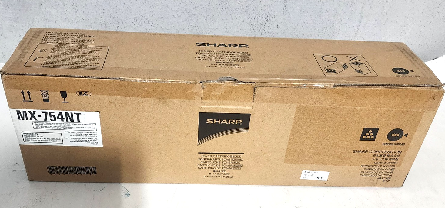 Sharp MX-754NT Black Toner Cartridge MX-M654N MX-M7570 Genuine New Sealed Box