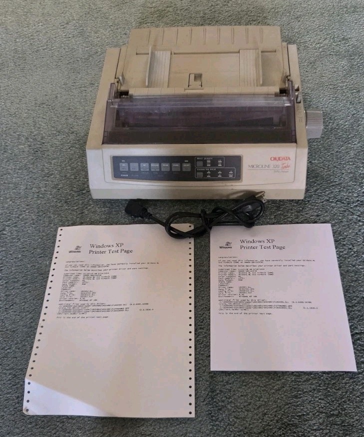 Oki Okidata MICROLINE 320 Turbo Mono Dot Matrix Printer Parallel NO USB