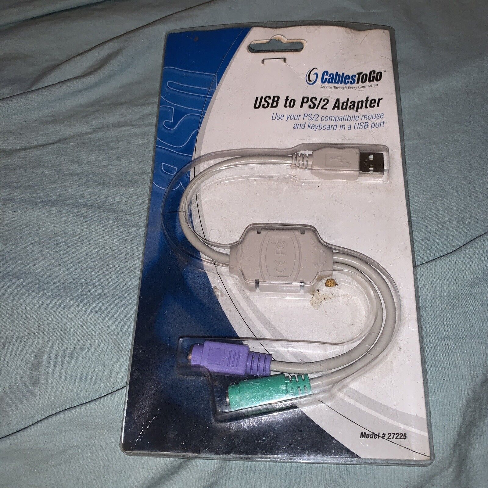 C2G 27225 USB to PS/2 Keyboard/Mouse Adapter Cable, Beige 