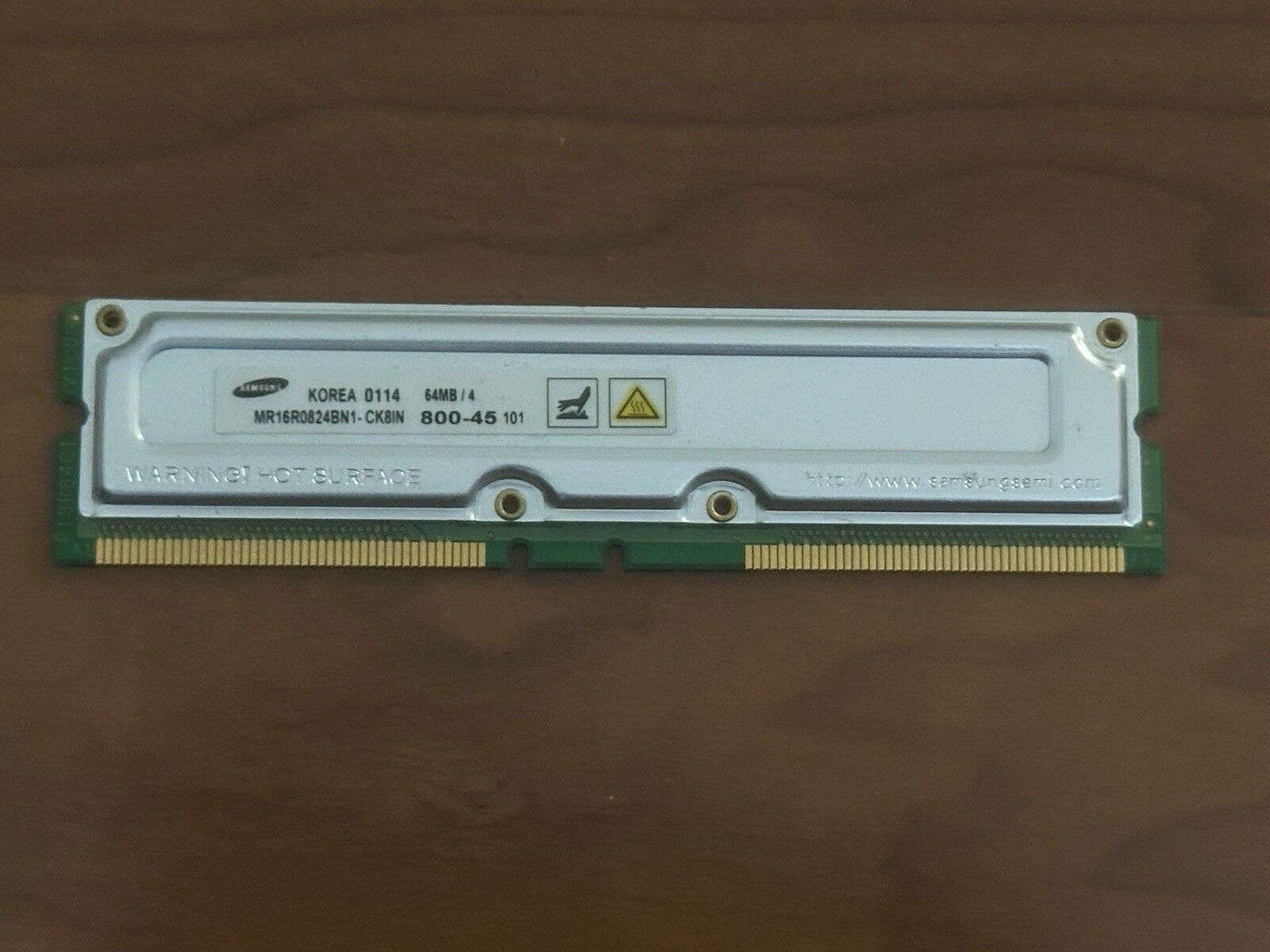 Samsung 128MB 2x 64MB/4 Rambus RDRAM 800-45 MR16R0824BN1