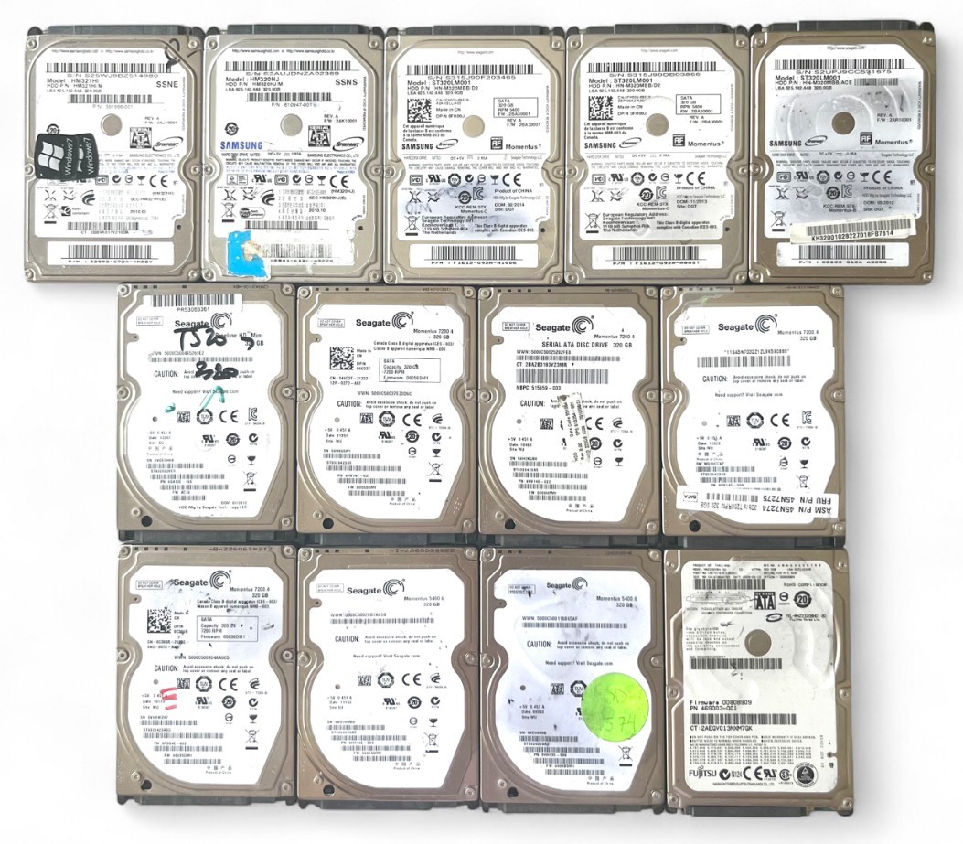 [LOT OF 13] SAMSUNG SEAGATE FUJITSU MIX 320GB 2.5" HDD Laptop Hard Drive TESTED