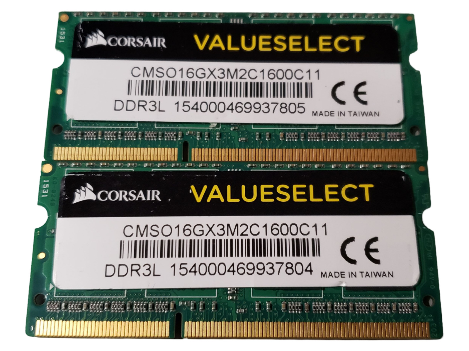 (2 Piece) Corsair ValueSelect CMSO16GX3M2C1600C11 DDR3-1600 16GB (2x8GB) Memory
