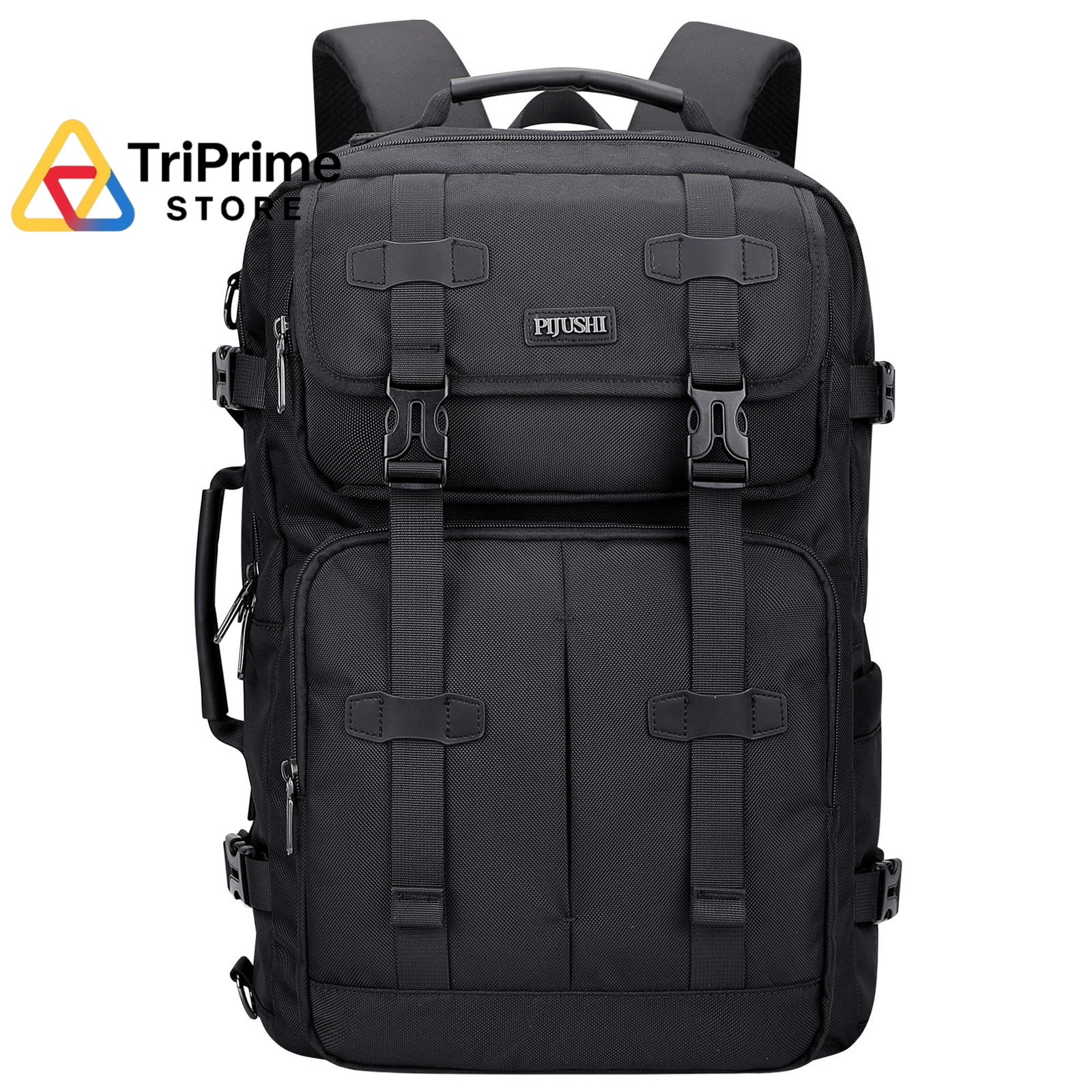 PIJUSHI Carry on Travel Backpack for Women Men Convertible Large, Black 