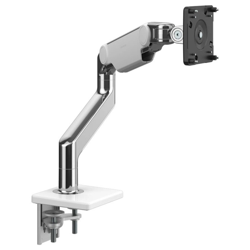 Humanscale M8.1 Adjustable Monitor Arm with Clamp Mount White/Polished Aluminum