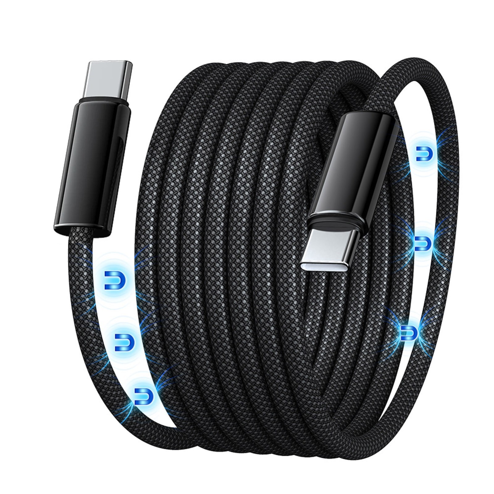 USB-C To USB-C 240W Magentic Coiled ⚡️ Fast Charging Cable (1.5 m, 4.92 ft) ⚡️