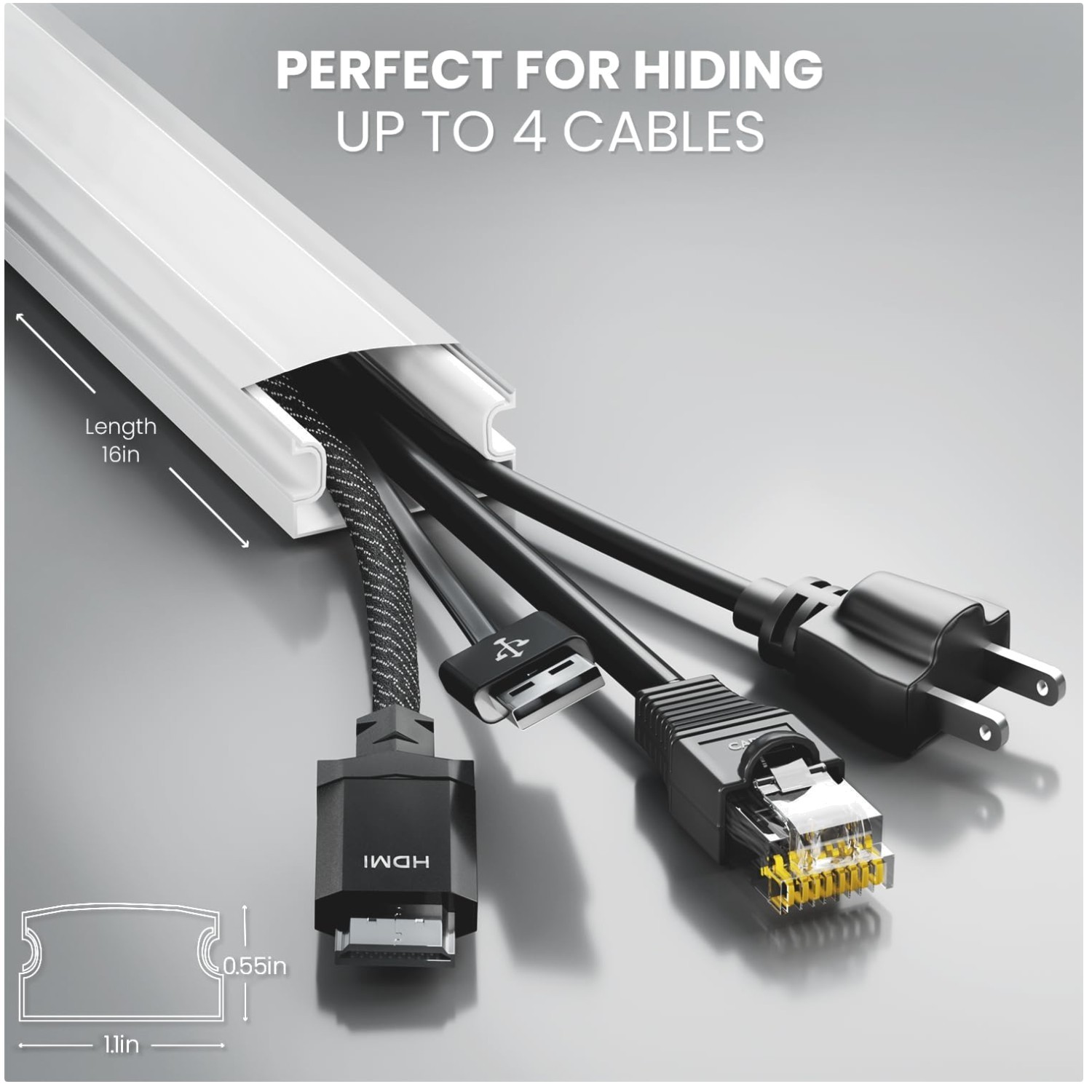 Sleek Cord Hider Kit - Cable Concealer for TV Wall