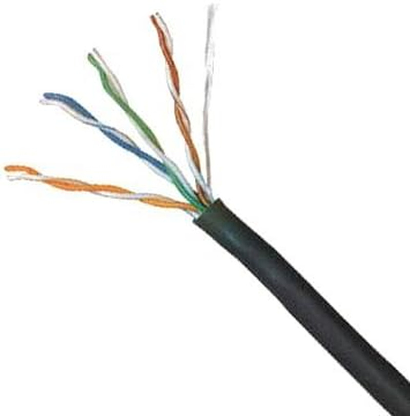 Cat5E 1000Ft Uv Rated Outdoor Direct Burial Utp Solid LAN Network Cable Black