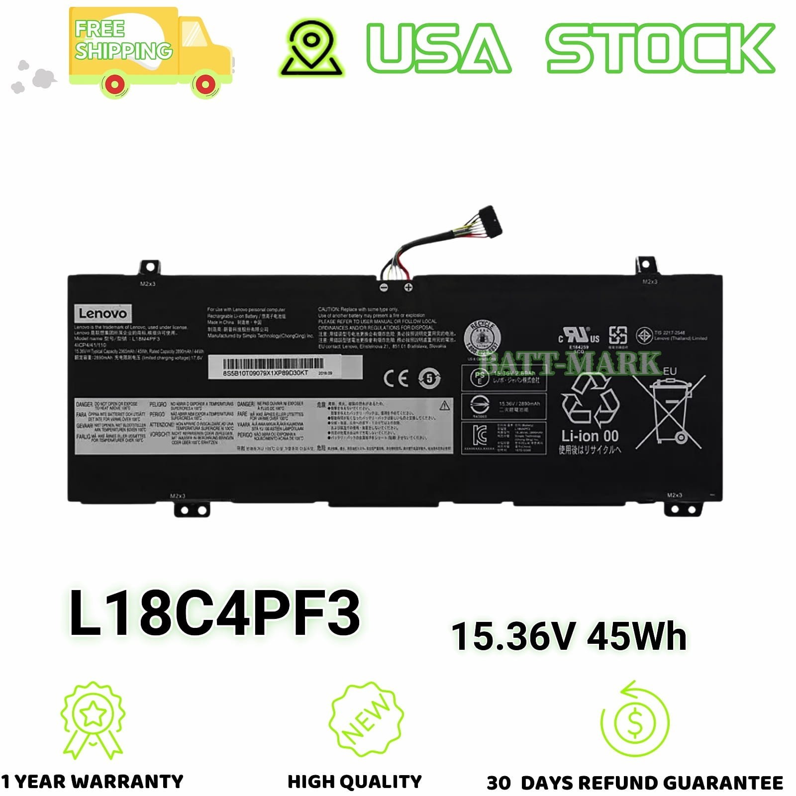 L18C4PF3 L18M4PF3 Genuine New Battery for Lenovo Ideapad Flex-14IWL C340-14API