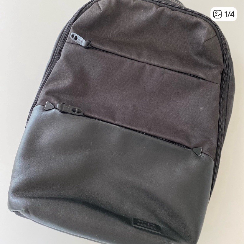 TUMI Tahoe Elwood Slim Padded Backpack with Laptop Sleeve Black Leather