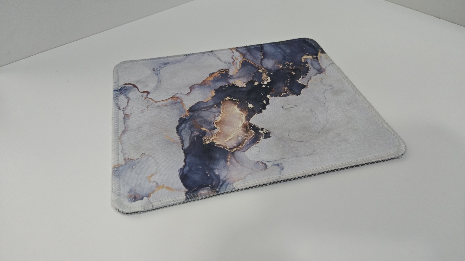 Marbled Computer Mouse Pad - White, Gray, Black, & Gold, Anti-Slip, Pre-Owned