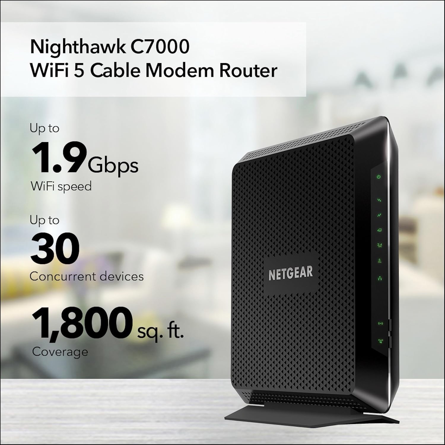 NETGEAR Nighthawk AC1900 4 Wireless-Wi-Fi 802.11ac Router - C7000-100NAS