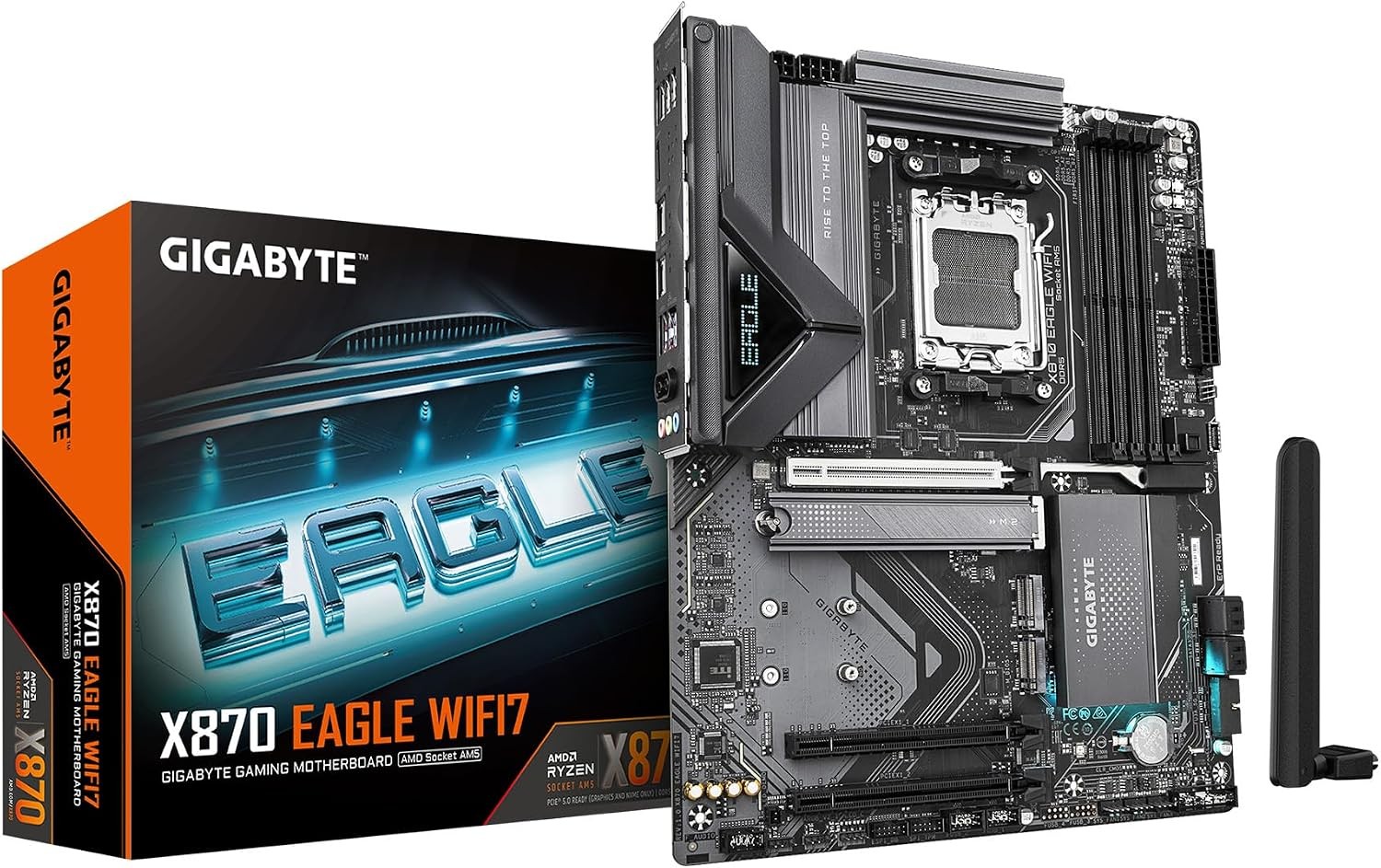 Gigabyte X870 EAGLE WIFI7 AM5 DDR5 4X M.2 PCIe5.0 2.5GbE ATX Motherboard
