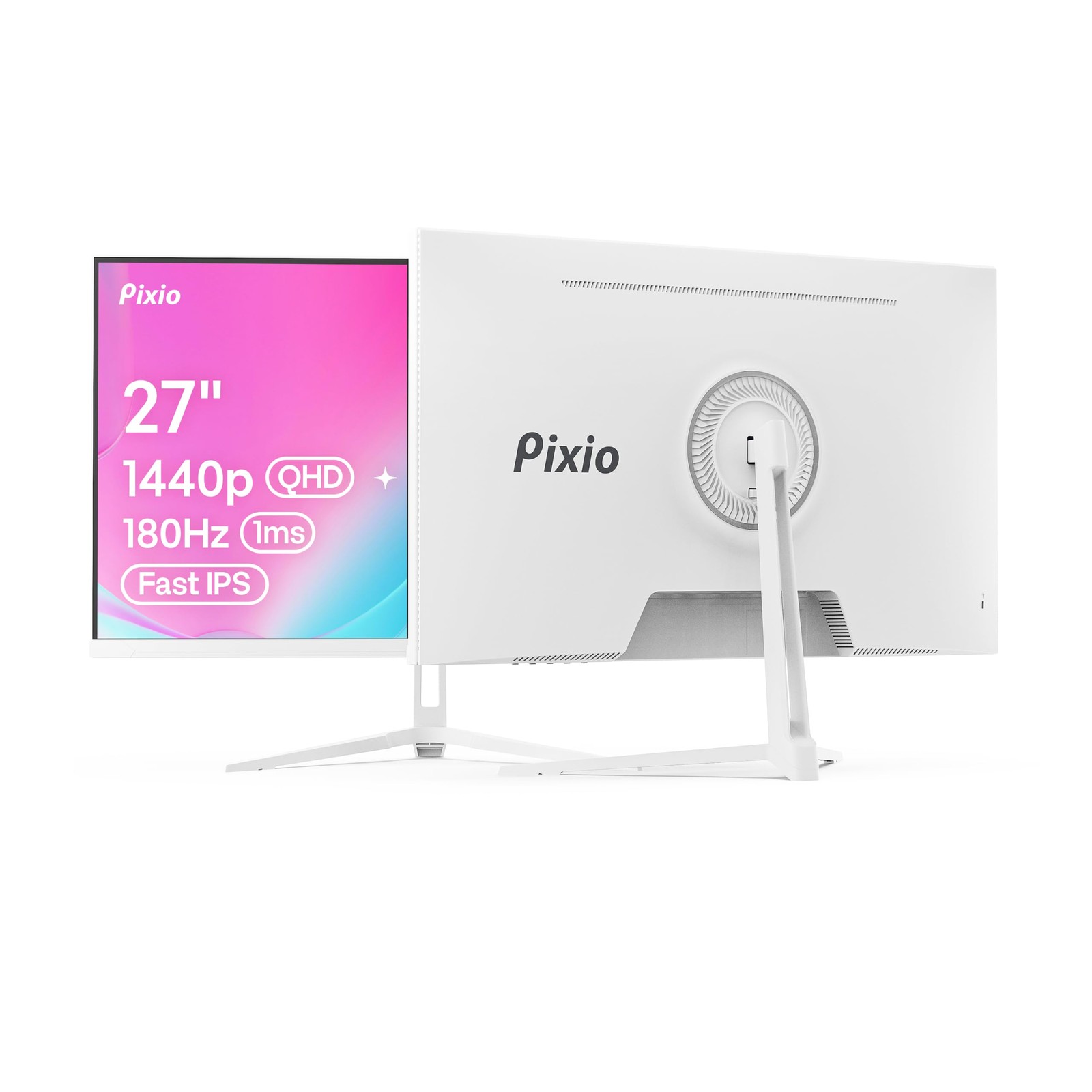 Pixio PX278 Wave White 27 inch 180Hz Refresh Rate Quad HD 1440p Resolution Fa...