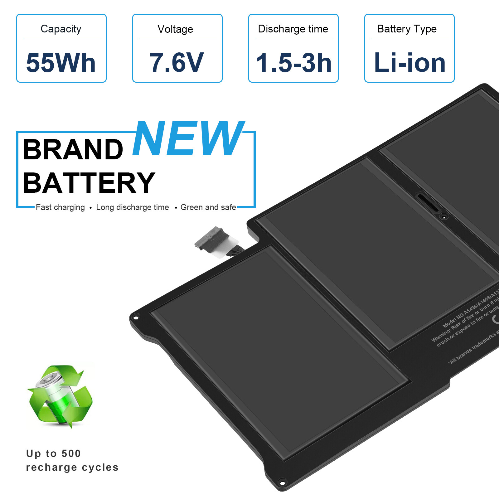 A1466 Battery/Charger for MacBook Air 13'' A1496 2013 2014 2015 2017 A1405 A1377