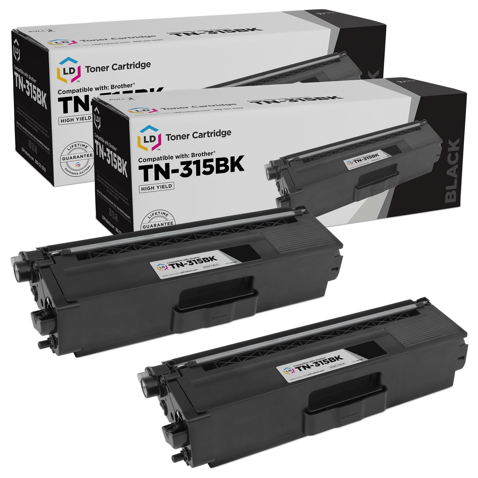 LD 2PK TN315BK TN-315 Black Toner Cartridge for Brother MFC-9460cdn MFC-9560cdw