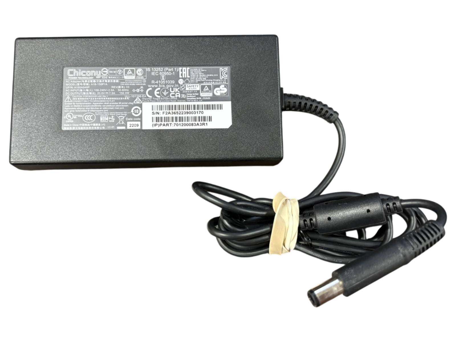 Chicony A18-150P1A 20V 150W 7.5A Power Supply – UP/N A150A046P