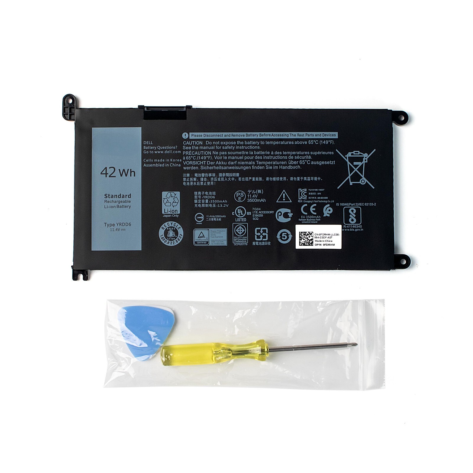 NEW OEM 42WH YRDD6 Battery ForDell Inspiron 5482 5491 3310 2-in-1 1VX1H VM732 US