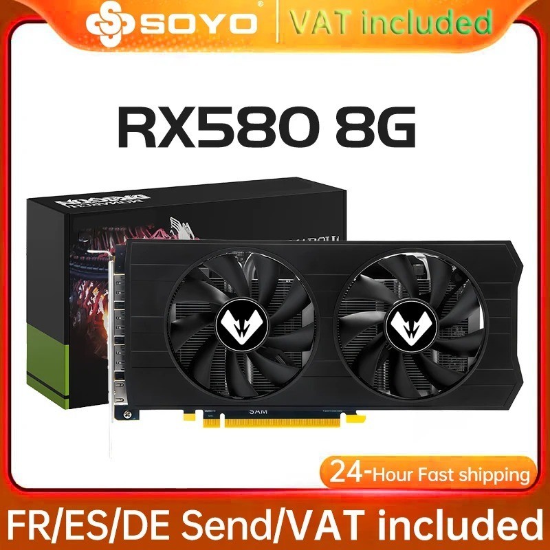 SOYO AMD Radeon RX 580 8GB GDDR5 Gaming Graphics Card 256Bit PCIe 3.0