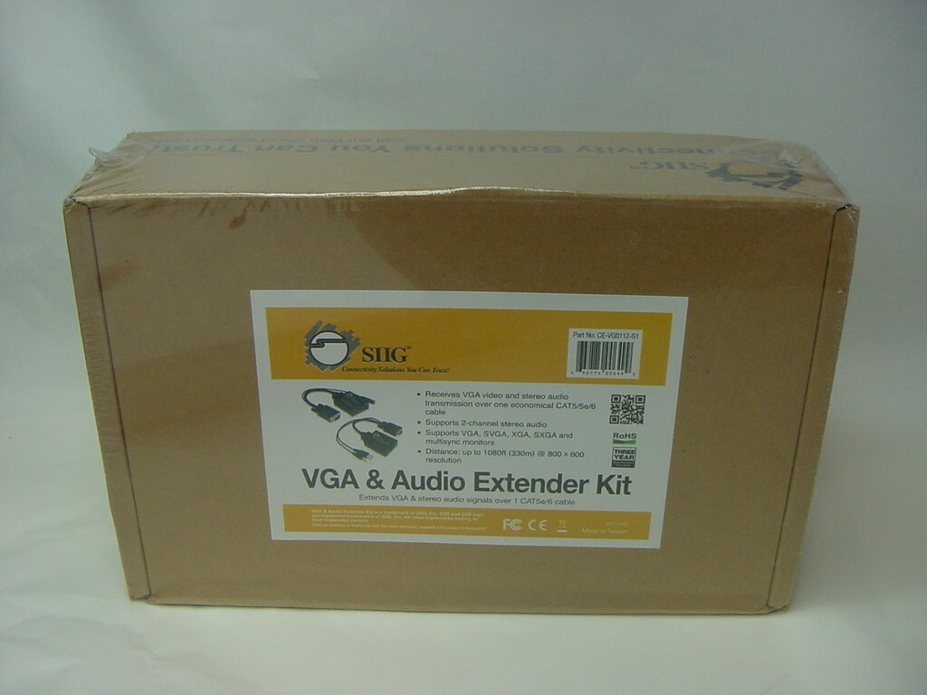 NEW - SIIG VGA & AUDIO EXTENDER KIT CE-VG0112-S1