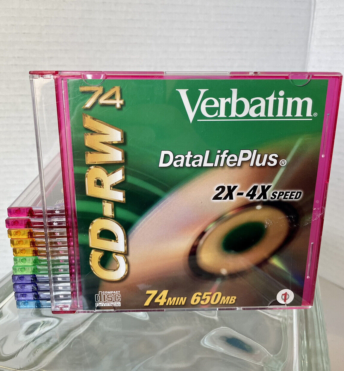 Verbatim Lot Of 12 CD-RW 74 Min DataLifePlus 2X-4X Speed Slim Jewel Cases 650 MB