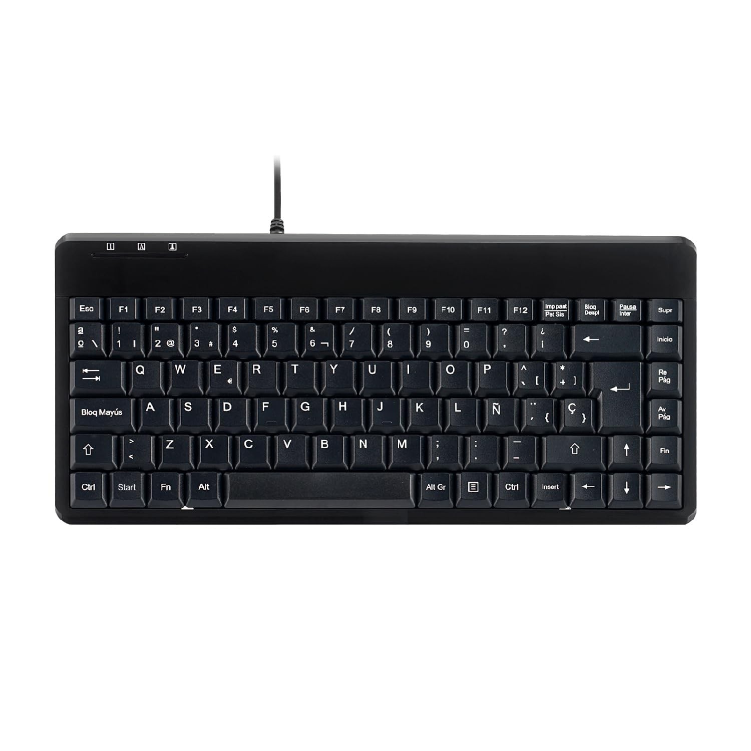 PERIBOARD-409P ES Mini Teclado con Cable PS2-314x146x20mm - Negro - QWERTY es...