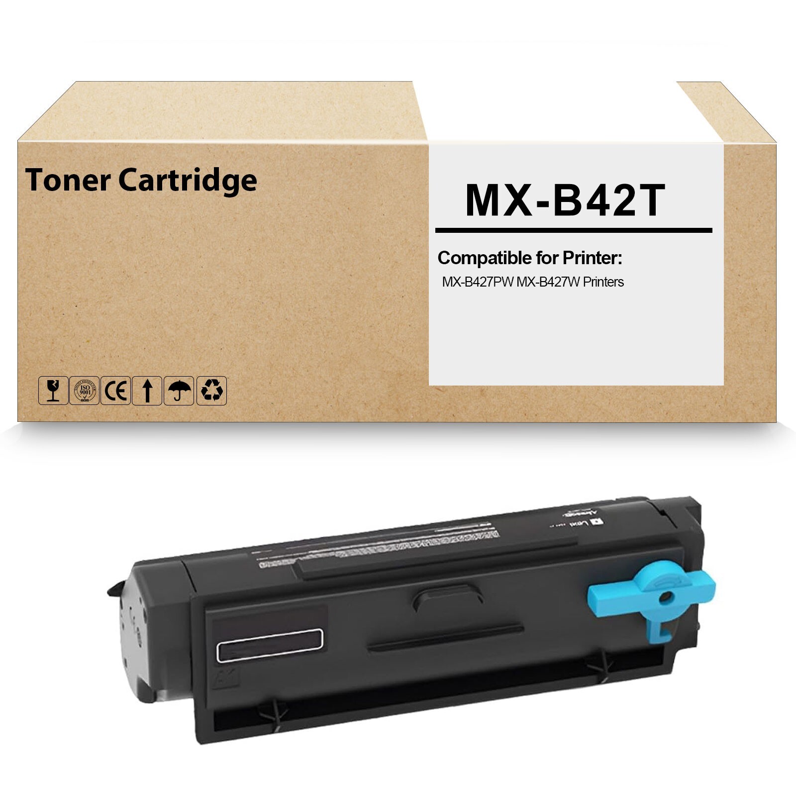 1 Pack MX-B42T MXB42T Black Toner Cartridge Use for Sharp MX-B427PW MX-B427W