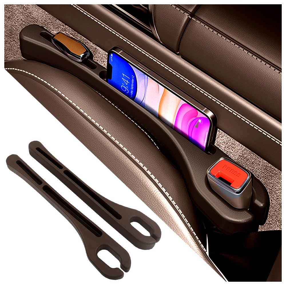 2PCS Car Seat Gap Filler Organizer with Phone Holder,[Upgrade Version] Car Se...