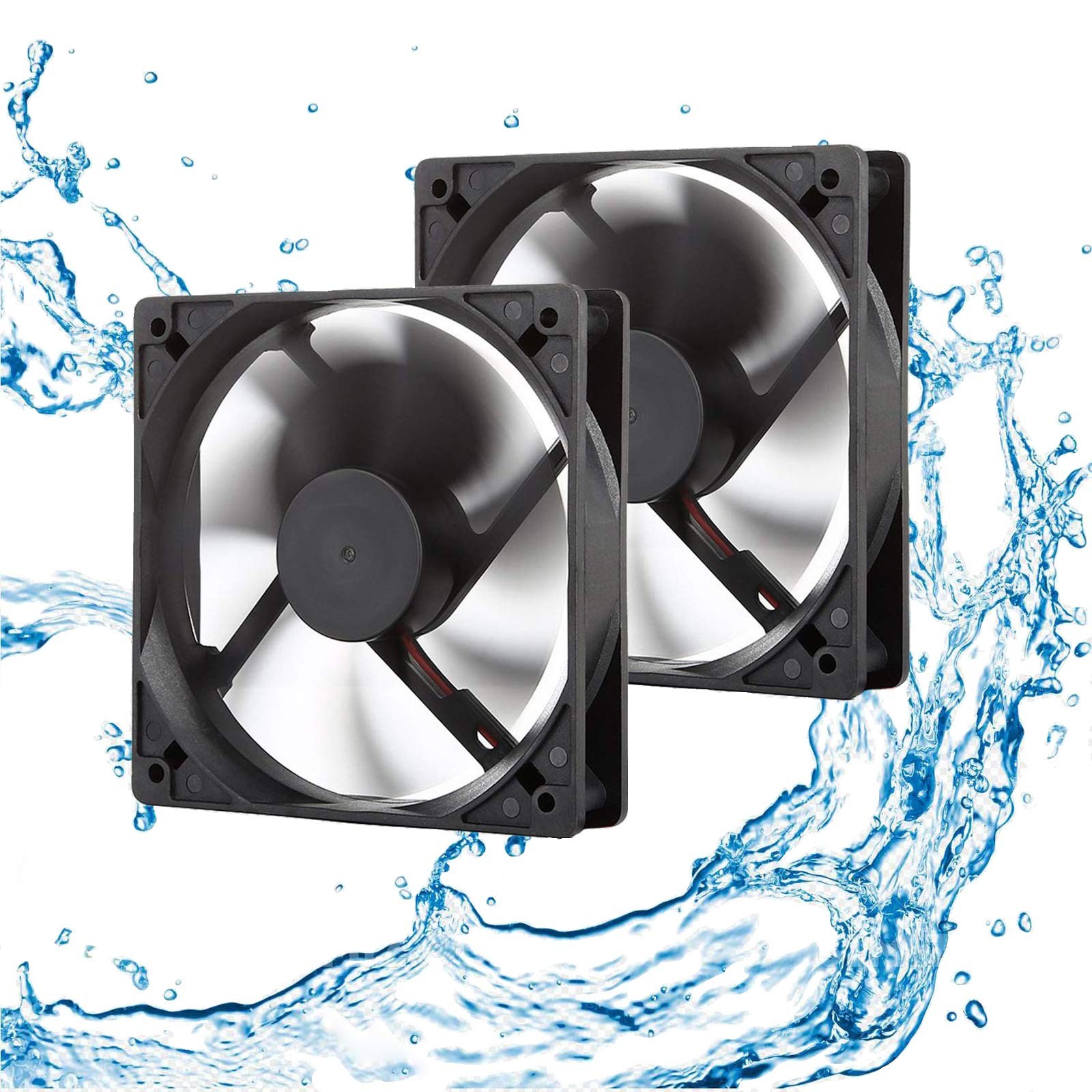 12V Moisture-proof Fan 120Mm 2-Pack High Speed 12 Volt Dc 2Wire 3Pin E