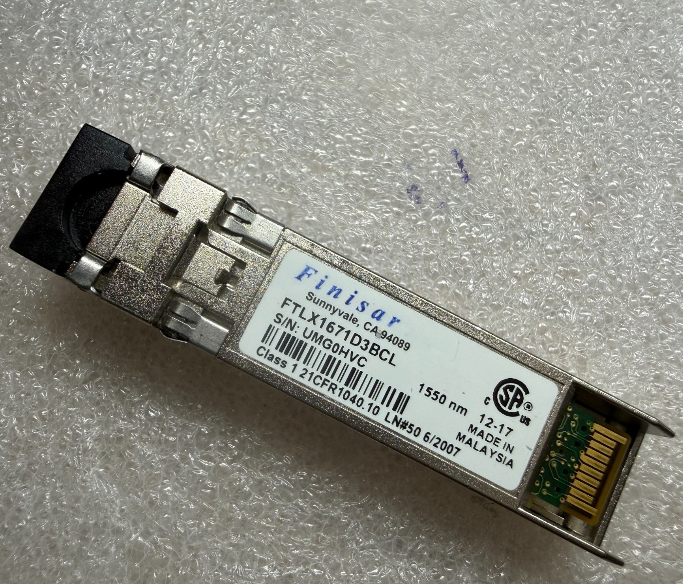 Finisar FTLX1671D3BCL 10G SFP+ 1550nm Single‑Mode Optical Transceiver Module