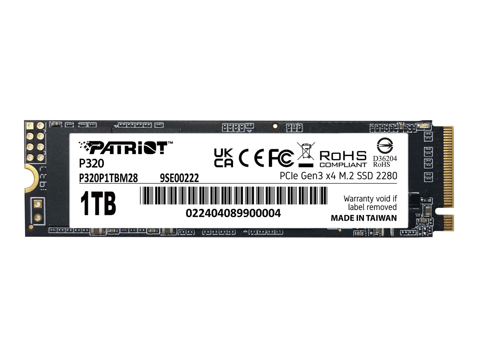PATRIOT P320 SSD 1TB NVMe M2 2280 P320 SSD 1TB Internal M.2 P320P1TBM28