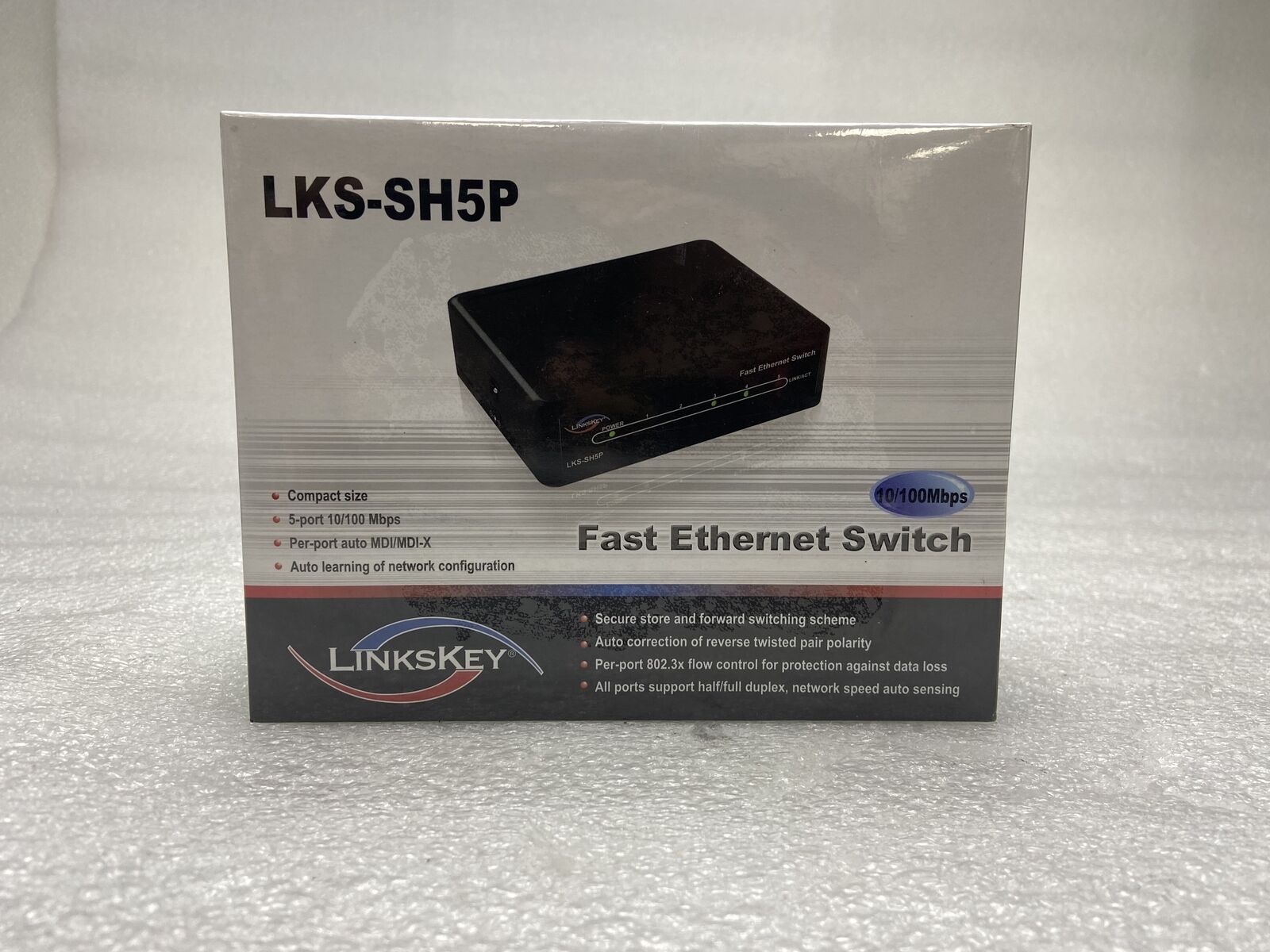 Links key 5-port 10/100 Mbps fast ethernet switch LKS-SH5P new sealed- 