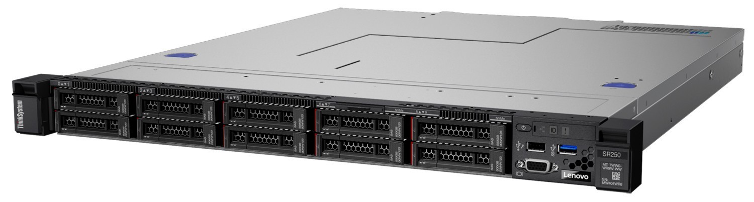 THINKSYSTEM SR250 SERVER CTO WITH 8x 2.5" OPEN BAY 300W FIXED POWER