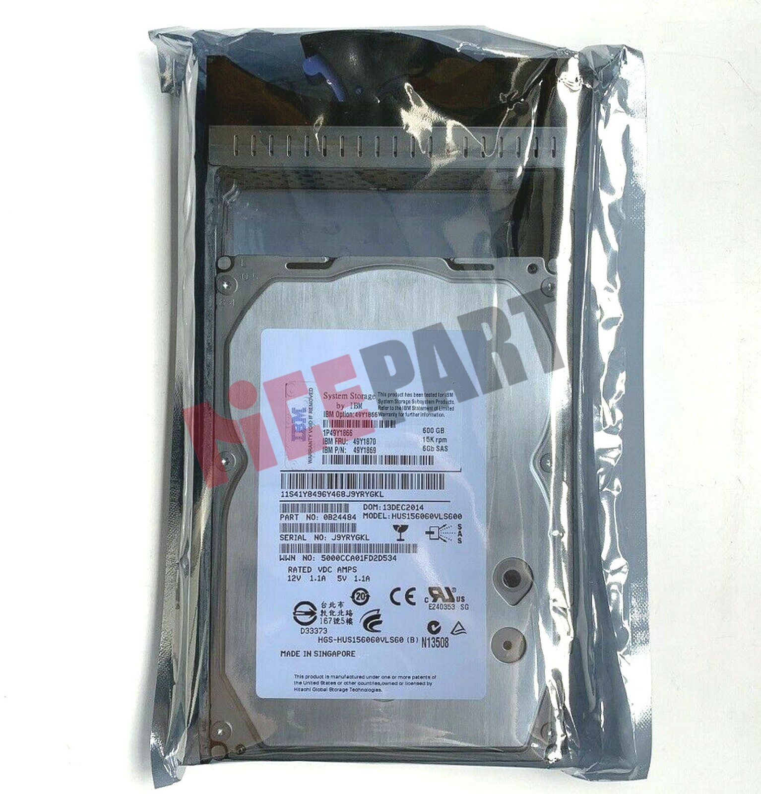 IBM original 49Y1866 49Y1870 49Y1869 600g3.5 inch15KSAS server storage hard disk