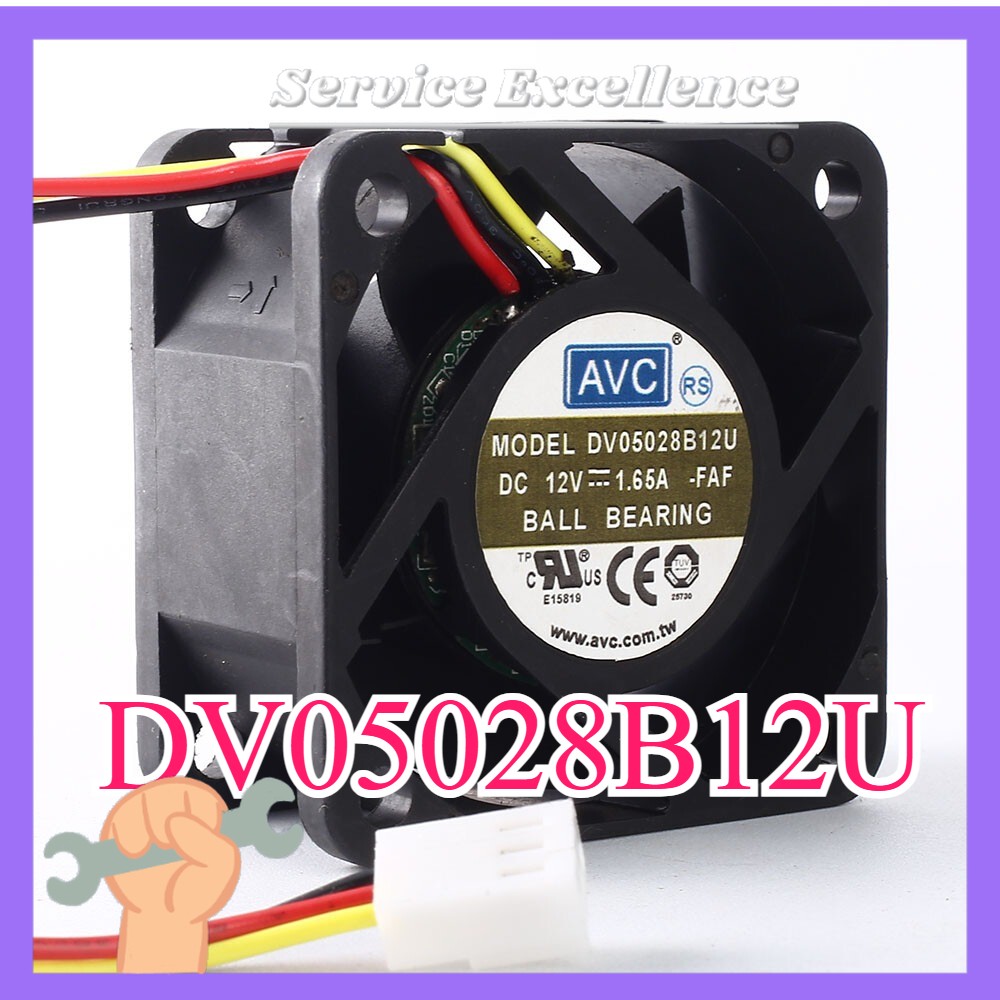 One AVC DC12V 1.65A DV05028B12U Fan Fast Shipping 50x50x28mm 3-Pin DV05028B12U