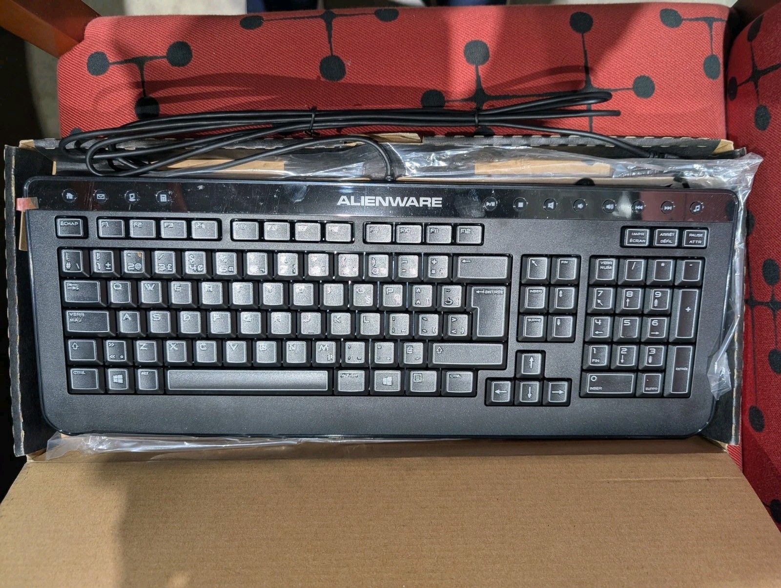 Lot Of 12x NEW Alienware Multimedia Slim Black USB Keyboard French 