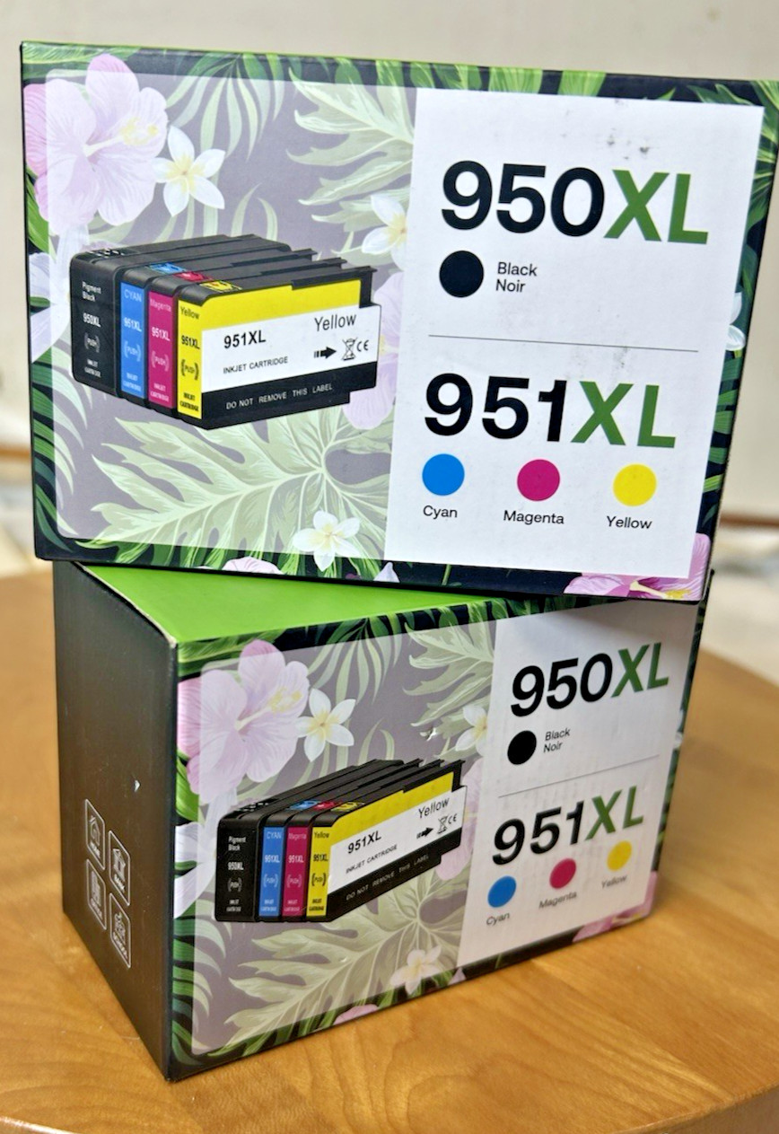 950XL 951XL Ink Cartridges 2 Black Cyan Magenta Yellow High-Yield