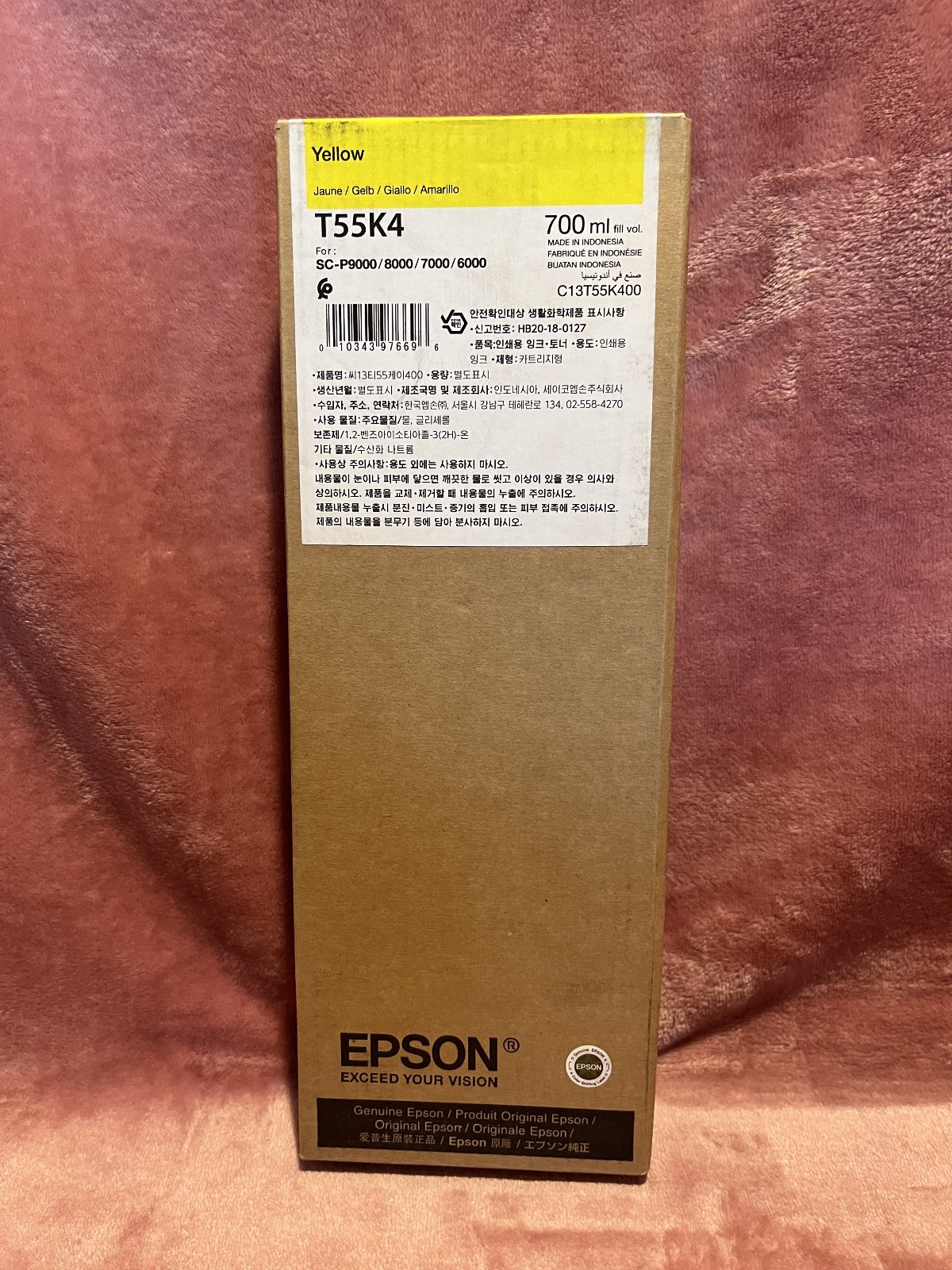 Genuine Epson Ink Cartridge T55K4 Yellow Date: June 2026